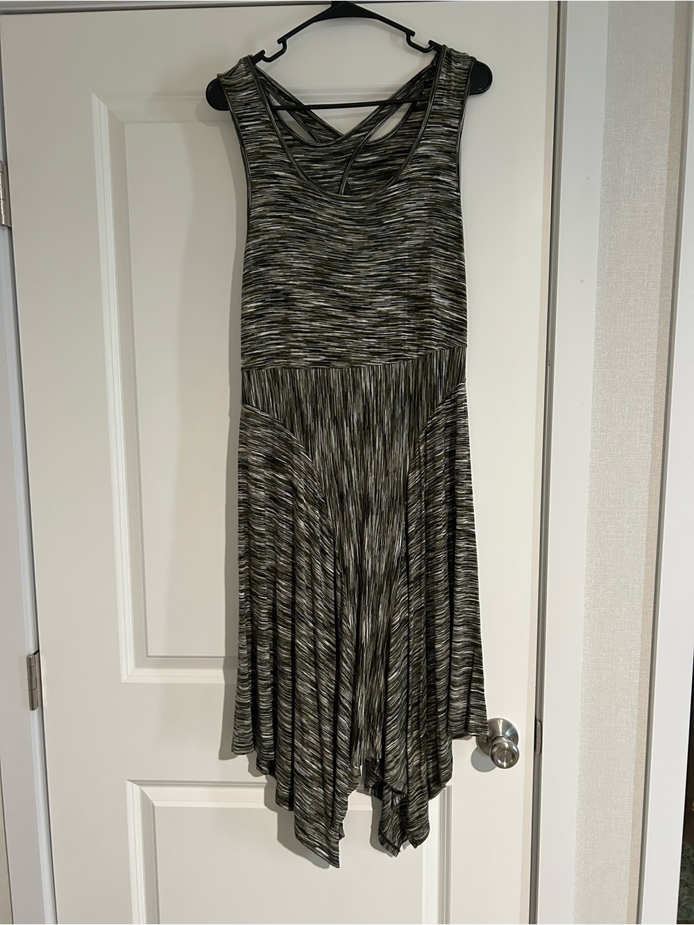 Sleeveless Strappy Hemline Dress in Olive Gray